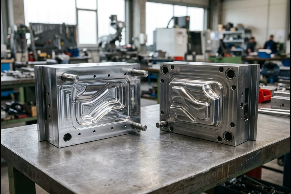 High-precision steel injection mold core and cavity tooling block